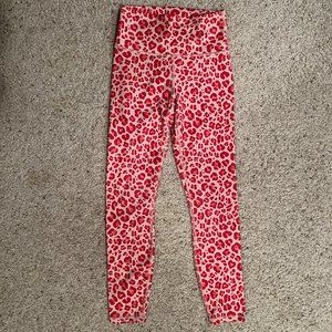 Fabletics pink cheetah print leggings size XXS